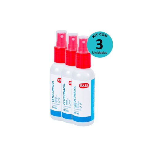 Kit Cetoconazol Spray 2% Ibasa 100ml C/ 3 unidades