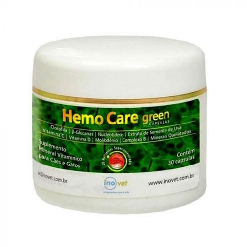 Hemo Care Green Suplemento para Cães e Gatos C/ 30 cápsulas- Inovet