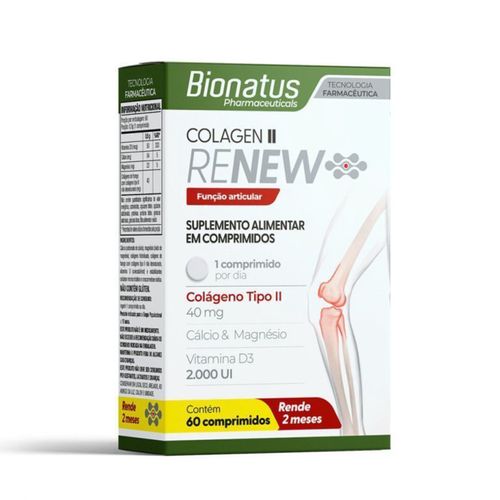 Renew Colágeno Tipo II 60 Cápsulas Bionatus 40mg Renew Colágeno Tipo II 60 Cápsulas Bionatus 40mg