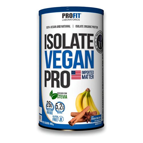 Proteína Isolate Vegan Pro 480g Banana com Canela Profit