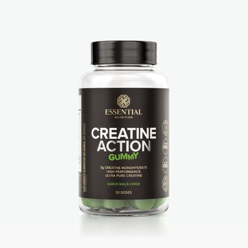 Creatine Action Gummy Maçã Verde Essential Nutrition 60 Gomas