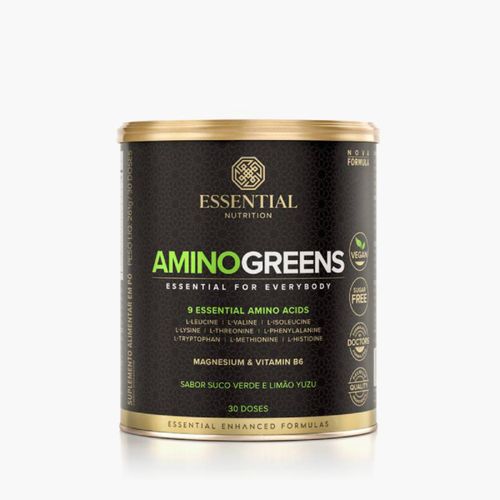 Amino Greens Suco Verde e Limão Yuzu Essential Nutrition 261g Amino Greens Suco Verde e Limão Yuzu Essential Nutrition 261g