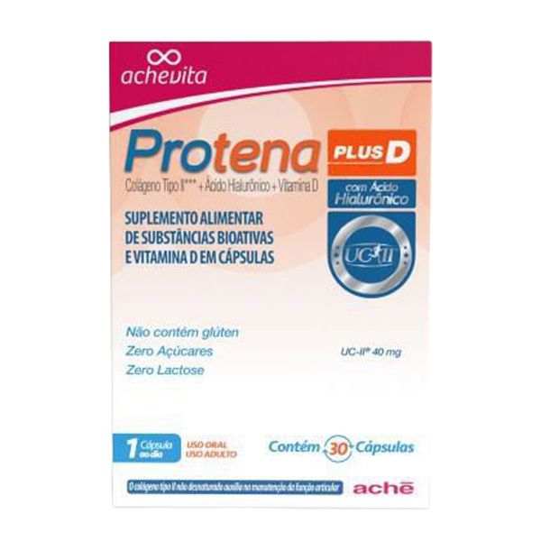Suplemento Alimentar Protena Plus D Colágeno Tipo II + Ácido Hialurônico + Vitamina D 30 Cápsulas