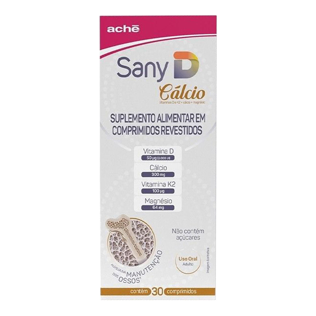 Sany D Vitamina D 2.000UI + Cálcio 300mg 30 comprimidos