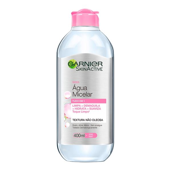 Água Micelar de Limpeza Garnier SkinActive Tudo em 1 Demaquila e Hidrata 400ml