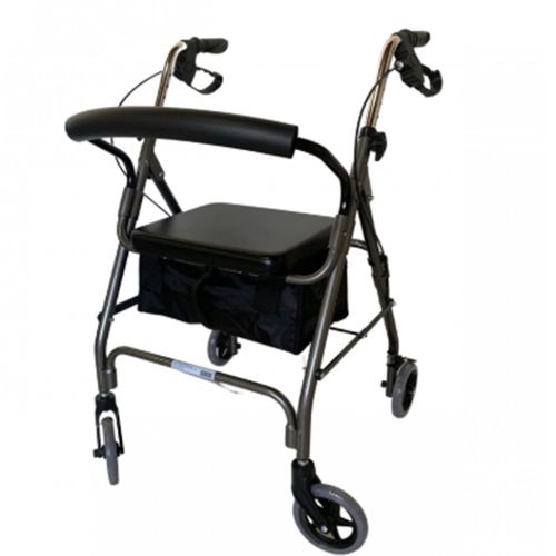 Andador com 4 Rodas Life Mobil em Aluminio Prata Único Andador com 4 Rodas Life Mobil em Aluminio Prata Único