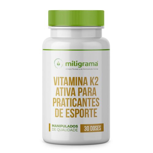 Vitamina k2 ativa para praticantes de esporte 30 doses Sem Sabor/Aroma 30 cápsulas
