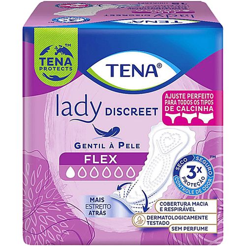 Absorvente Tena Lady Discreet Flex - Com 15 unidades Absorvente Tena Lady Discreet Flex - Com 15 unidades