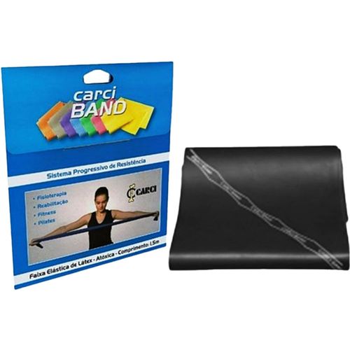 Faixa Elástica para Exercícios Carci Band Forte Preta - unidade