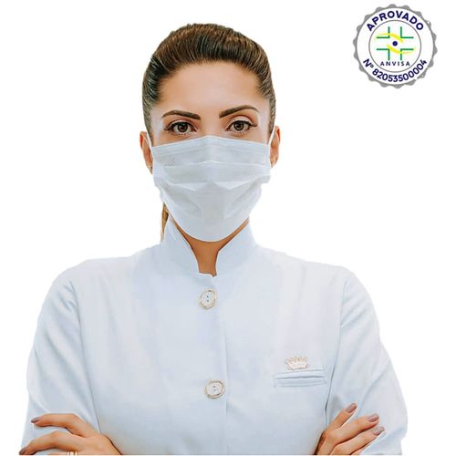 Máscara Cirúrgica Descartável Tripla Camada SPK - Branca - Caixa com 50 Máscaras