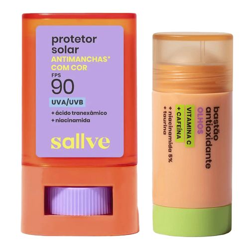 Kit-Sallve-Protetor-Solar-FPS-90-Antimanchas-Cor-4-15g---Bastao-para-os-Olhos-Antioxidante-10g Kit-Sallve-Protetor-Solar-FPS-90-Antimanchas-Cor-4-15g---Bastao-para-os-Olhos-Antioxidante-10g