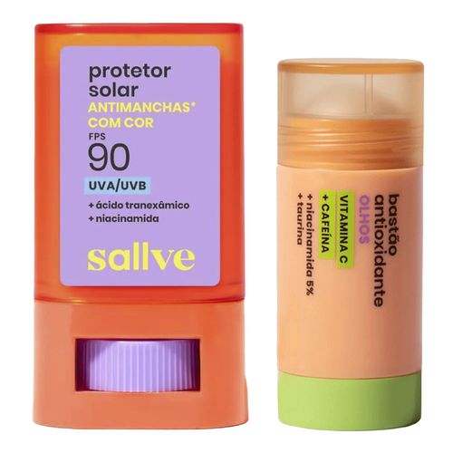 Kit-Sallve-Protetor-Solar-FPS-90-Antimanchas-Cor-5-15g---Bastao-para-os-Olhos-Antioxidante-10g