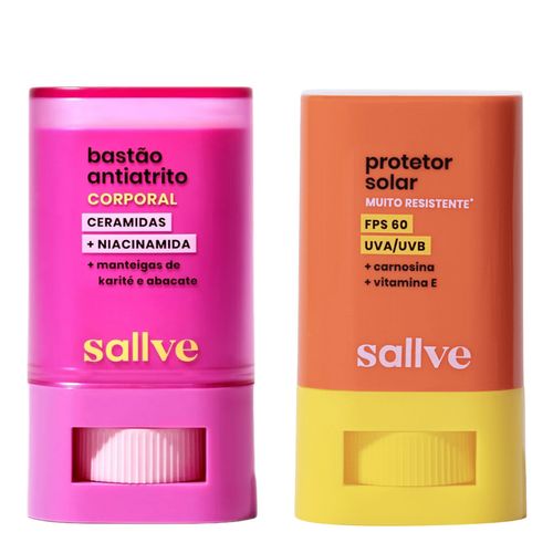 Kit-Bastao-Antiatrito-Corporal-Sallve-15g---Protetor-Solar-Facial-Sallve-FPS-60-Super-Resistente-15g-Stick----