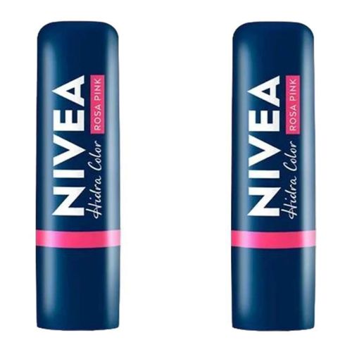 KIT 2 Hidratante Labial Hidra Color Rosa Pink Nivea 4,8g Rosa KIT 2 Hidratante Labial Hidra Color Rosa Pink Nivea 4,8g Rosa