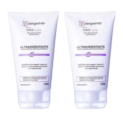 KIT 2 Loção Corporal Ultrahidratante Total Care Alergoshop 150ml 150ML Branca