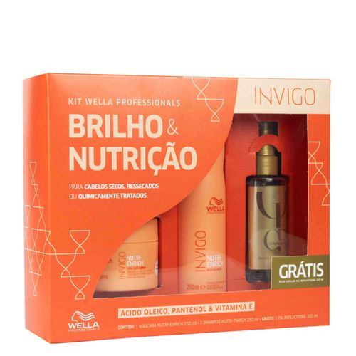 Kit Wella Professionals Nutri-Enrich Ganhe Óleo Capilar 100ml Kit Kit Wella Professionals Nutri-Enrich Ganhe Óleo Capilar 100ml Kit