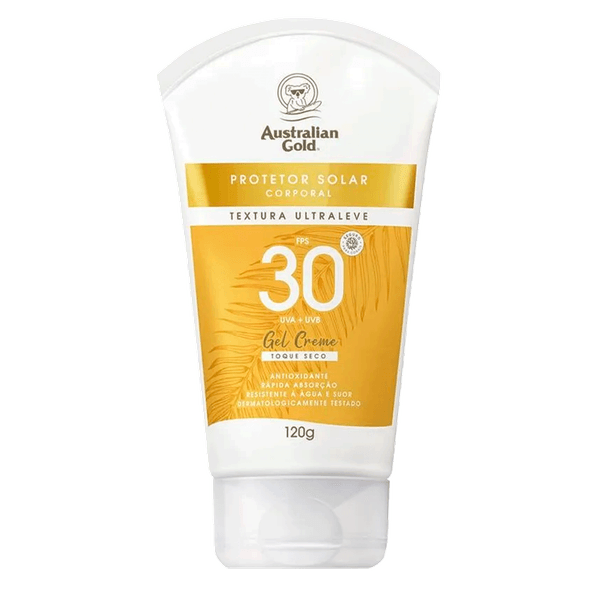 Australian Gold Gel Creme Corporal Toque Seco FPS 30 - Protetor Solar 120g 120g 120g