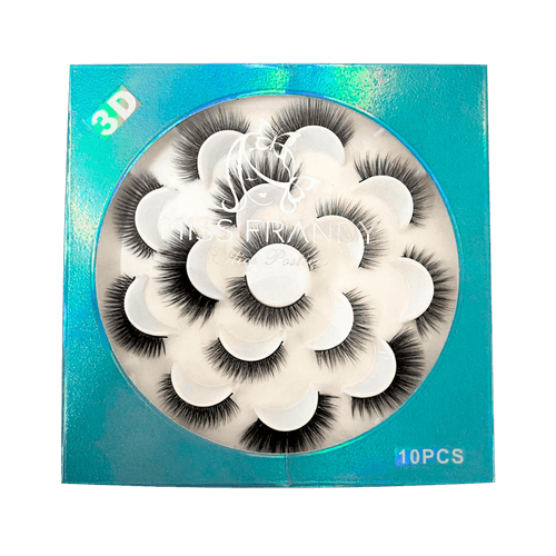 Kit Miss Frandy Cílios Postiços com 10 Pares Kit Miss Frandy - Cílios Postiços com 10 Pares NULO