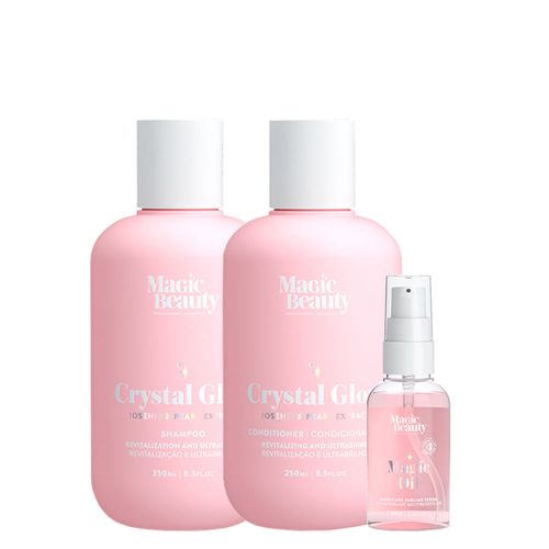 Kit Magic Beauty Crystal Glow - Shampoo 250ml + Condicionador 250ml + Sérum 60ml Kit Kit Magic Beauty Crystal Glow - Shampoo 250ml + Condicionador 250ml + Sérum 60ml Kit