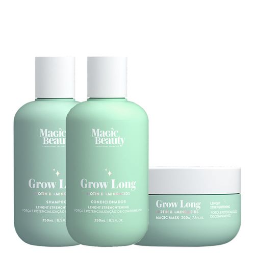 Kit Magic Beauty Grow Long - Shampoo 250ml + Condicionador 250ml + Máscara 200g Kit