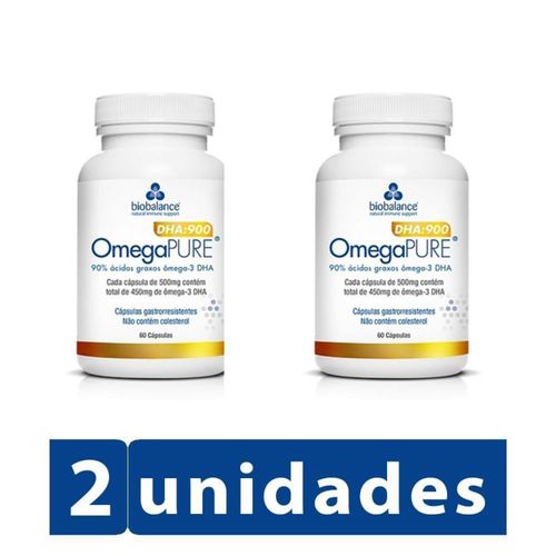 KIT 2 Omegapure DHA 900 500mg 60 Cápsulas