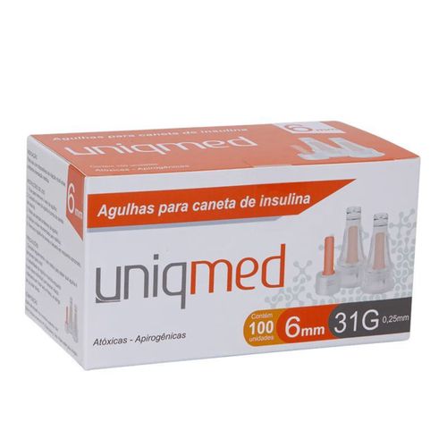 Agulhas Para Caneta de Insulina Uniqmed 6mm 100 unidades