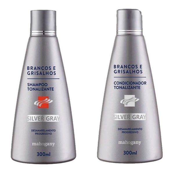 KIT Shampoo Silver + Condicionador Silver Gray Mahogany 300ml Incolor