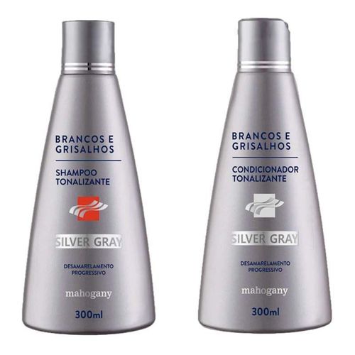 Kit Shampoo Silver + Condicionador Silver Gray Mahogany 300Ml