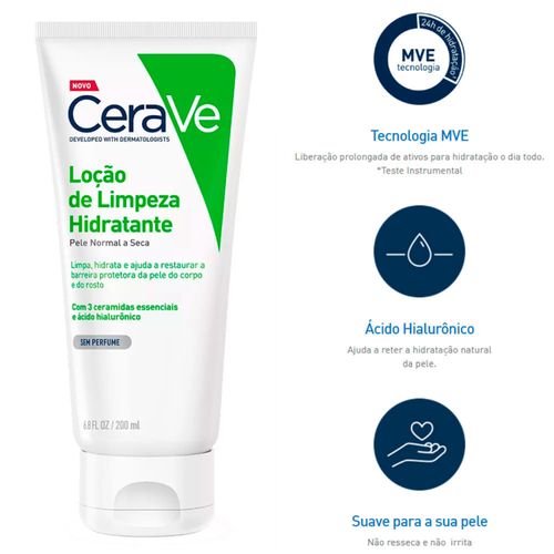 CeraVe - Loção de Limpeza Hidratante - 200ml CeraVe - Loção de Limpeza Hidratante - 200ml