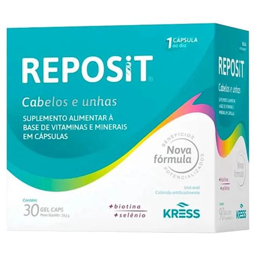 Suplemento Alimentar Reposit Cabelos e Unhas Kress - 30cps Suplemento Alimentar Reposit Cabelos e Unhas Kress - 30cps