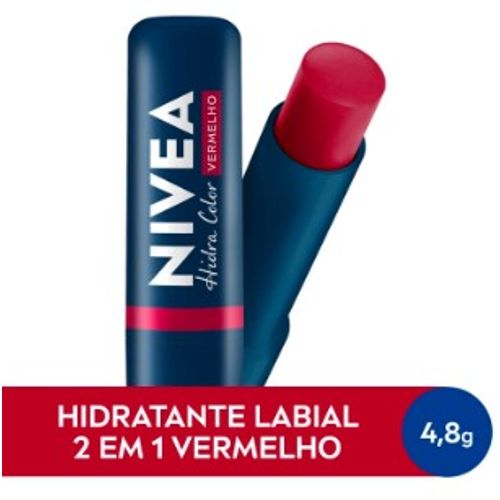 Hidratante Labial Nivea Hidra Color Vermelho 4,8G
