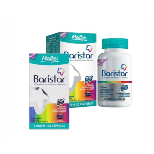 Kit Suplemento Alimentar Baristar 100cps + Baristar 30cps