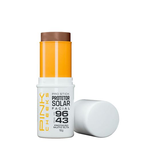 Protetor Solar Facial com Cor Pink Cheeks Pro Stick Fps 96 Fpuva 43 Pro40 16g Pro40