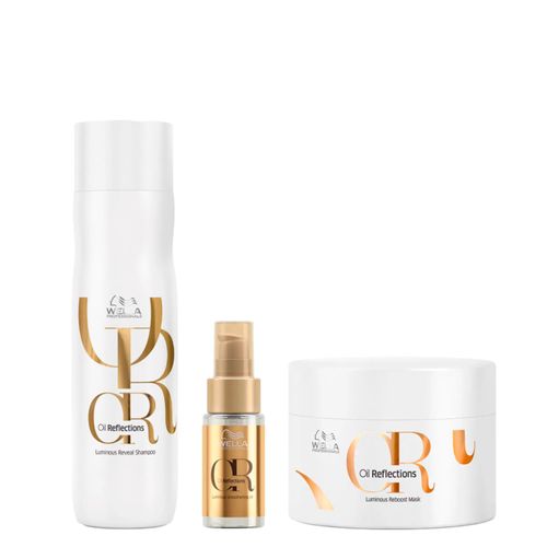 Kit Wella Oil Reflections - Shampoo 250ml + Máscara 150ml + Óleo 30ml Kit