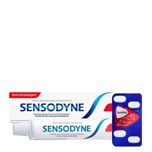 Kit-Sensodyne-Pasta-de-Dente-Original-90g---Analgesico-Sonridor-Rapid-Forte-4-Comprimidos Kit-Sensodyne-Pasta-de-Dente-Original-90g---Analgesico-Sonridor-Rapid-Forte-4-Comprimidos