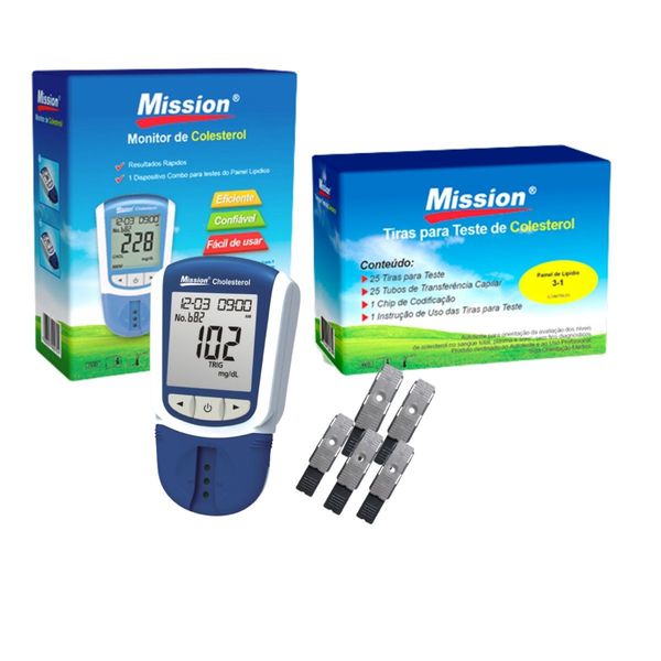 Monitor de Perfil Lipídico Completo + 25 Tiras para medição de Colesterol