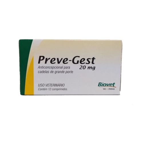 Anticoncepcional Preve-Gest Biovet 20mg c/ 12 Comprimidos