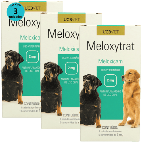 Meloxytrat 2mg C/ 10 comprimidos UCBVET Kit com 3 Meloxytrat 2mg C/ 10 comprimidos UCBVET Kit com 3