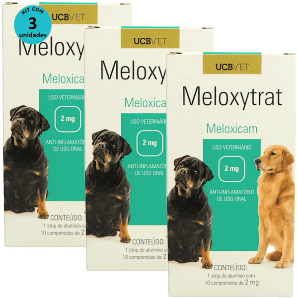 Meloxytrat 2mg C/ 10 comprimidos UCBVET Kit com 3