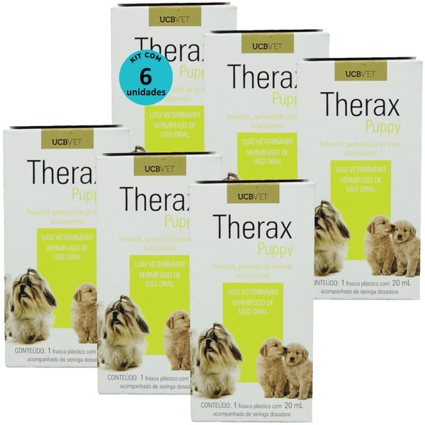Therax Puppy 20ml Vermífugo Para Cães ucbvet Kit Com 6