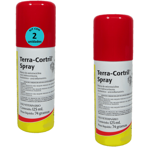 Terra-Cortril Spray 125ml Zoetis Kit com 2