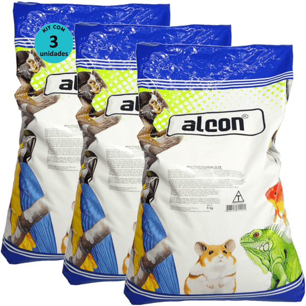 Alcon Club Farinhada 24-PB 5Kg Para Aves Ornamentais Kit Com 3