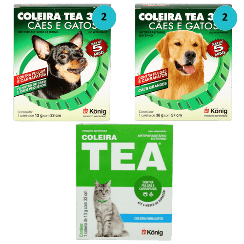 Coleira Contra Pulgas E Carrapatos Kit 2 G + 2 P + 1 Gatos Coleira Contra Pulgas E Carrapatos Kit 2 G + 2 P + 1 Gatos