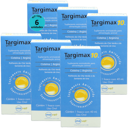 Targimax 10 Suplemento Animal 40ml Kit Com 6