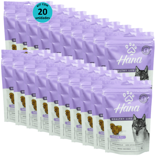 Hana Senior 7 + Envelhecimento Saudável 80g Snacks Para Cães Adultos Kit C/ 20 un