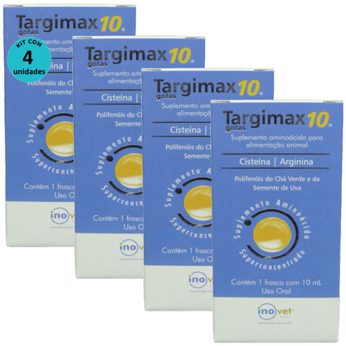 Targimax 10 Suplemento Animal 10ml Kit Com 4