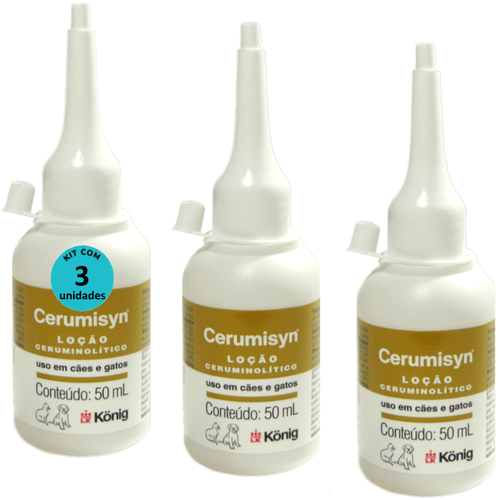 Cerumisyn 50ml Loção Ceruminolítico König Kit Com 3 unid Cerumisyn 50ml Loção Ceruminolítico König Kit Com 3 unid