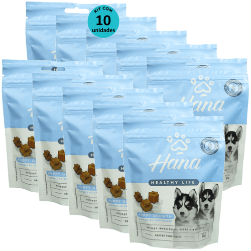Hana Puppy Growth Suporte ao Crescimento 80g Snacks Para Cães Filhotes Kit C/ 10 un Hana Puppy Growth Suporte ao Crescimento 80g Snacks Para Cães Filhotes Kit C/ 10 un