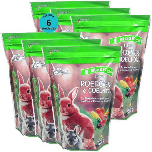 Alcon Club Blend Roedores e Coelhos 300g Super Premium Kit Com 6 Alcon Club Blend Roedores e Coelhos 300g Super Premium Kit Com 6