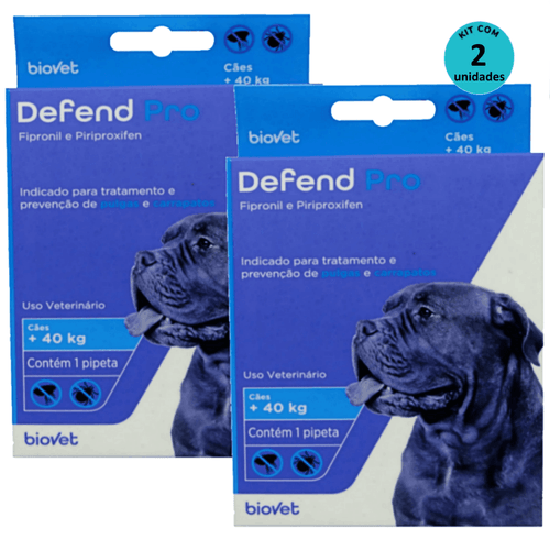 Kit 2 Defend Pro Cães (Acima 40kg) - Biovet